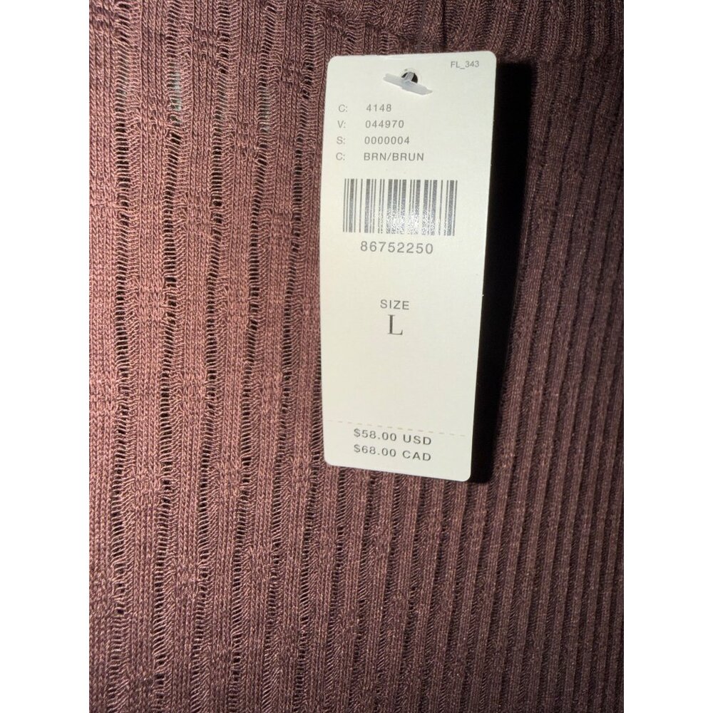 Anthropologie Pilcro Ribbed Long Sleeve Top Brown L - Picture 4 of 8